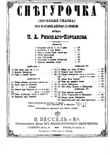 The Snow Maiden: Procession of Tsar Berendey, for piano four hands by Nikolai Rimsky-Korsakov