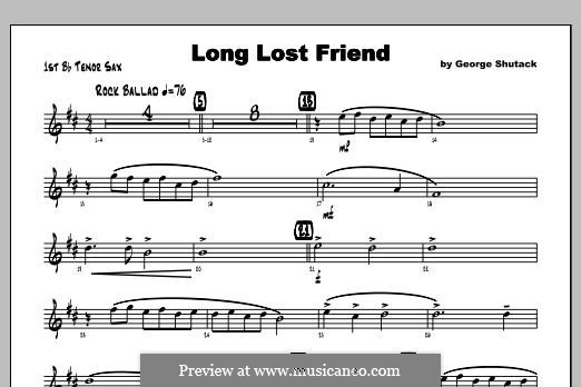 Long Lost Friend: Tenor Sax 1 part by George Shutack