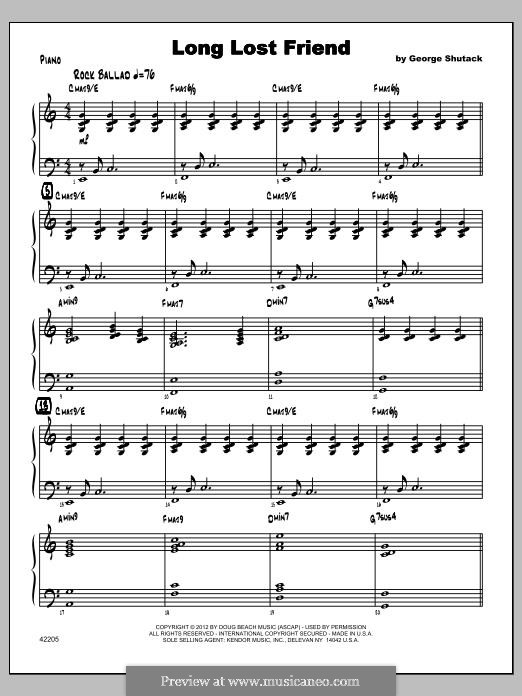 Long Lost Friend: parte piano by George Shutack