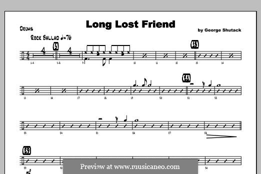 Long Lost Friend: Drums part by George Shutack