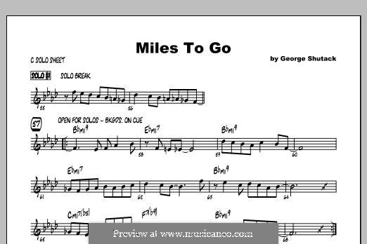 Miles To Go: Featured (instrument in C) part by George Shutack