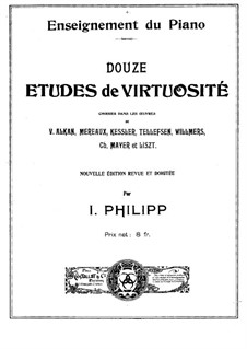 Douze études de virtuosité (Twelve Virtuoso Etudes): Para Piano by Charles-Valentin Alkan, Franz Schubert, Franz Liszt, Joseph Christoph Kessler, Charles Mayer, Amédée Méreaux, Thomas Tellefsen, Heinrich Rudolph Willmers