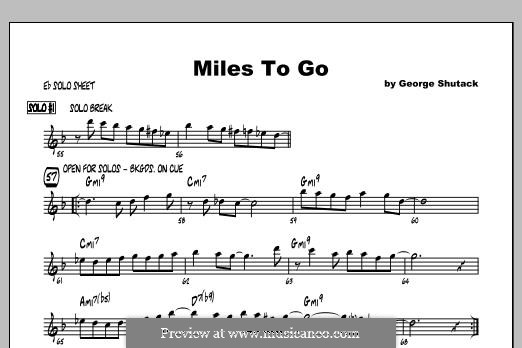 Miles To Go: Featured (any instrument) part by George Shutack