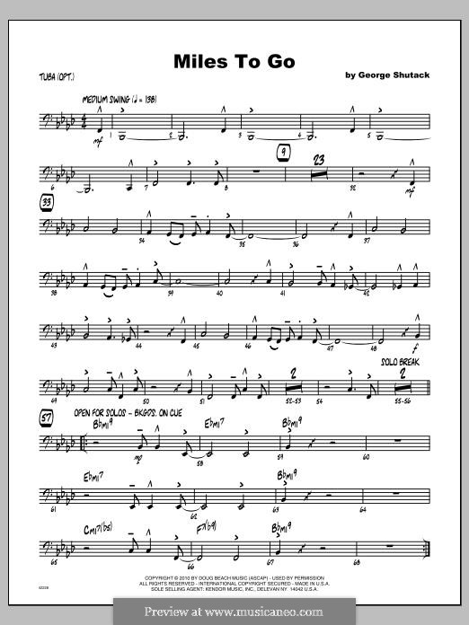 Miles To Go: Tuba, partes by George Shutack