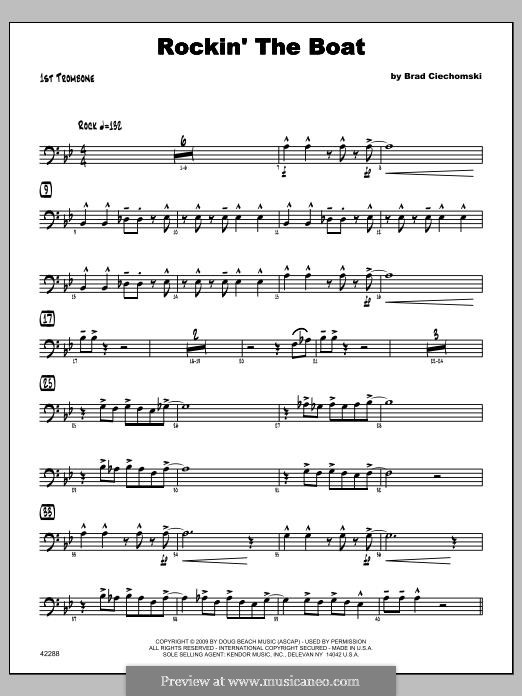 Rockin' the Boat: Trombone 1 part by Brad Ciechomski