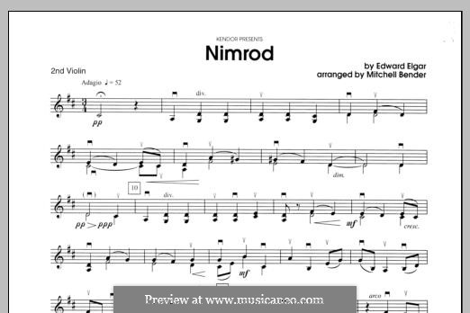 Variation No.9 'Nimrod': Violin 2 part by Edward Elgar