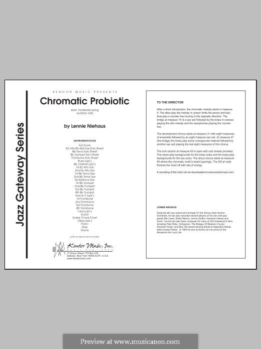 Chromatic Probiotic: partitura completa by Lennie Niehaus