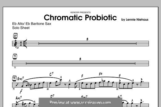 Chromatic Probiotic: Featured (alto saxophone) part by Lennie Niehaus