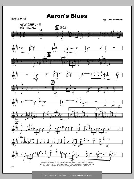 Aaron's Blues: Alto Sax 2 part by Chip McNeill