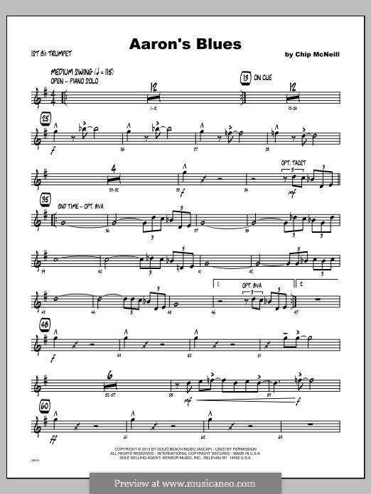Aaron's Blues: Trumpet 1 part by Chip McNeill