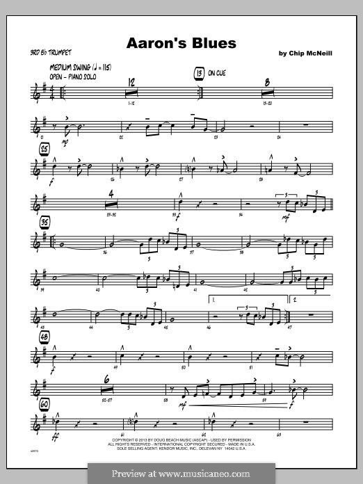 Aaron's Blues: Trumpet 3 part by Chip McNeill