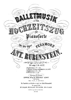 Feramors: Ballet Music and Wedding March, for piano four hands by Anton Rubinstein