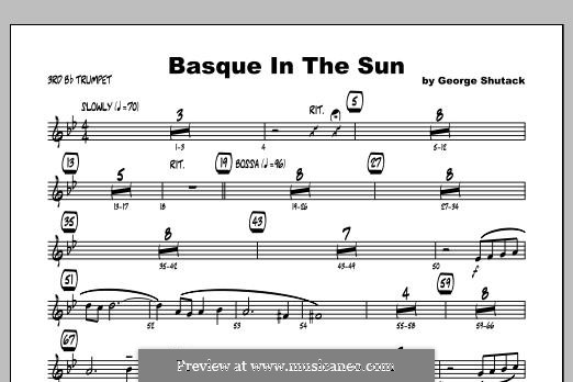 Basque in the Sun: Trumpet 3 part by George Shutack