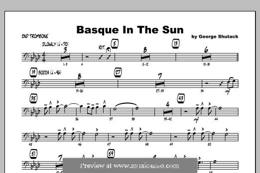 Basque in the Sun: Trombone 2 part by George Shutack
