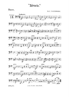 Rêverie for Violin (or Cello) and Piano: Version for string quintet and flute ad libitum – double bass part by Benoit Constant Fauconier