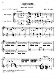 Impromptu for Two Guitars: partitura by Johann Kaspar Mertz
