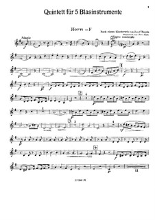 Quintet for Winds after Piano Trio by J. Haydn: parte trompa by Ignaz Pleyel