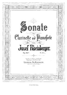 Sonata for Clarinet and Piano, Op.105a: Score by Josef Gabriel Rheinberger