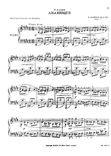 Five Pieces for Piano, Op.9: No.1 Arabesque by Eugen Fedorovich Alenev