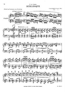 Five Pieces for Piano, Op.9: No.4 Burlesque by Eugen Fedorovich Alenev