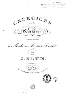 Exercises for Guitar: book III by Carl Wilhelm August Blum