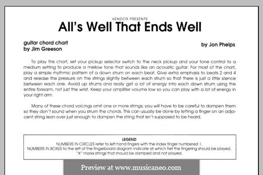 All's Well That Ends Well: Guitar Chord Chart by Jon Phelps