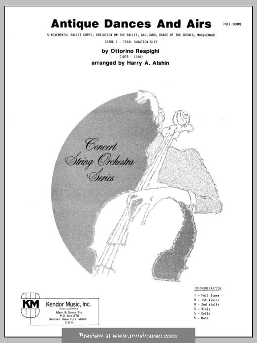 Antique Dances and Airs: partitura completa by Ottorino Respighi
