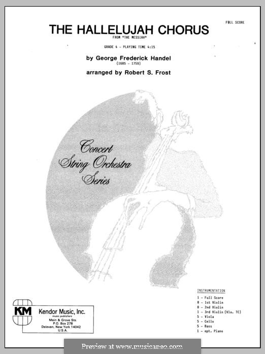 No.44 Hallelujah (chamber arrangements): For strings – Full Score by Georg Friedrich Händel