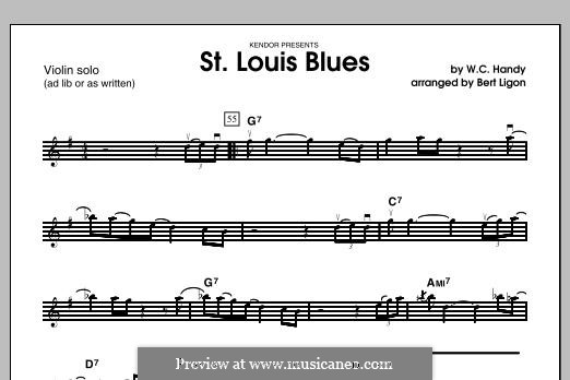St. Louis Blues (arr. Ligon): violino parte solo by William Christopher Handy