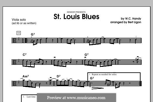St. Louis Blues (arr. Ligon): Parte de viola solo by William Christopher Handy