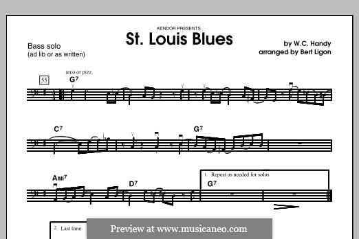 St. Louis Blues (arr. Ligon): Bass Solo part by William Christopher Handy