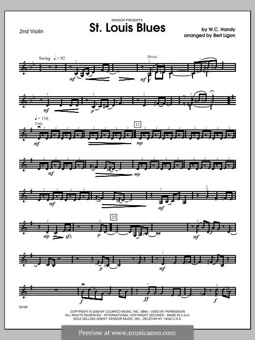 St. Louis Blues (arr. Ligon): 2nd Violin part by William Christopher Handy
