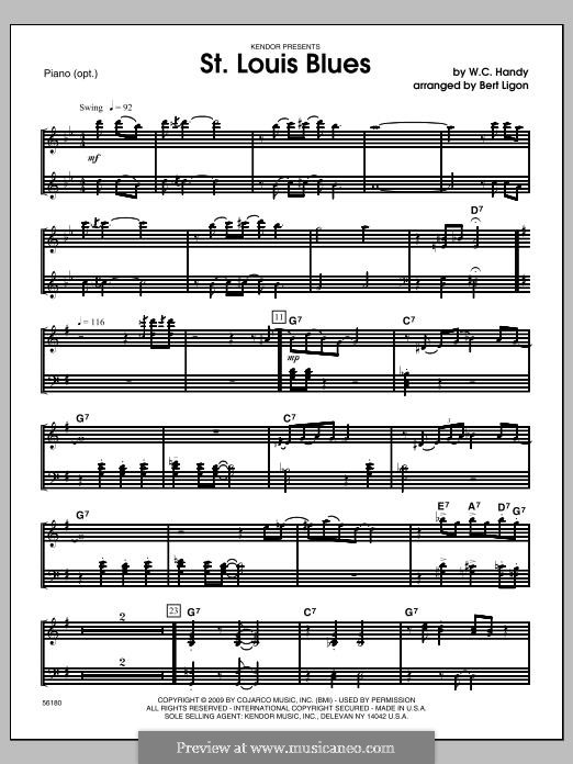 St. Louis Blues (arr. Ligon): parte piano by William Christopher Handy
