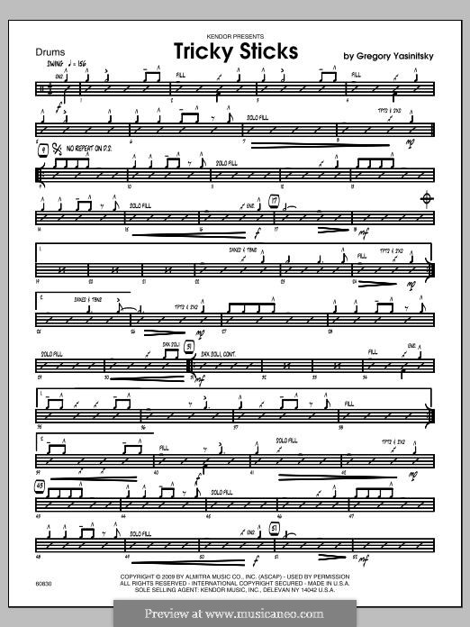 Tricky Sticks: Drums part by Gregory Yasinitsky