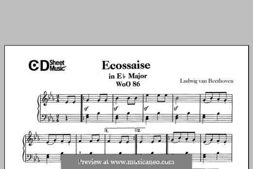 Écossaise in E Flat Major, WoO 86: Para Piano by Ludwig van Beethoven