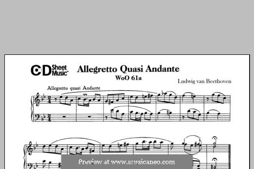 Allegretto Quasi Andante, WoO 61a: Para Piano by Ludwig van Beethoven