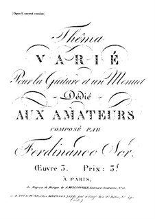 Theme and Variations and Minuet, Op.3: Theme and Variations (second version) by Fernando Sor