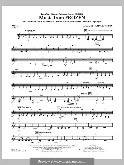 Music from Frozen (Concert Band version): Pt.3 - Violin by Robert Lopez, Kristen Anderson-Lopez