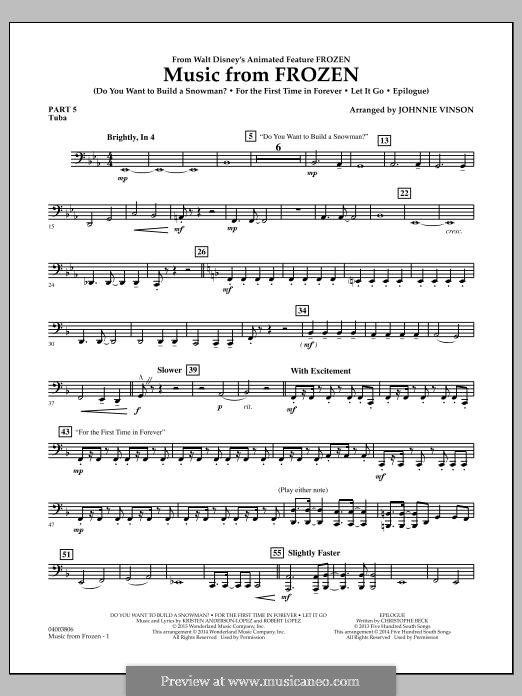 Music from Frozen (Concert Band version): Pt.5 - Tuba by Robert Lopez, Kristen Anderson-Lopez