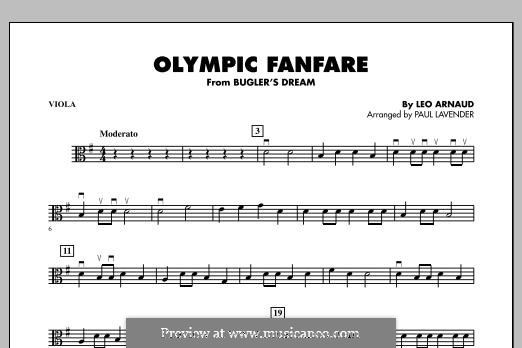 Bugler's Dream (Olympic Fanfare): parte viola by Leo Arnaud