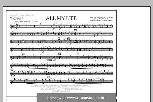 All My Life: Trumpet 1 part by Christopher Shiflett, David Grohl, Nate Mendel, Taylor Hawkins
