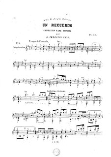 Un Recuerdo: Para Guitarra by Antonio Cano Curriella