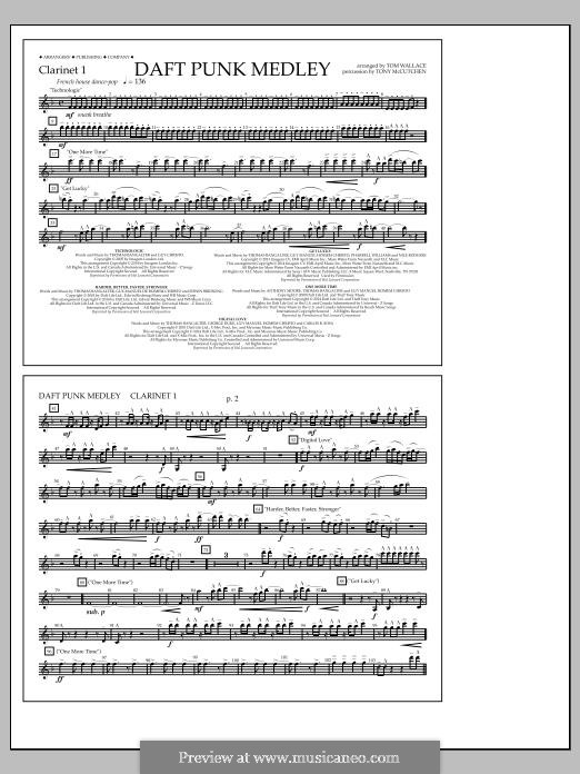 Daft Punk Medley: Clarinet 1 part by Nile Rodgers