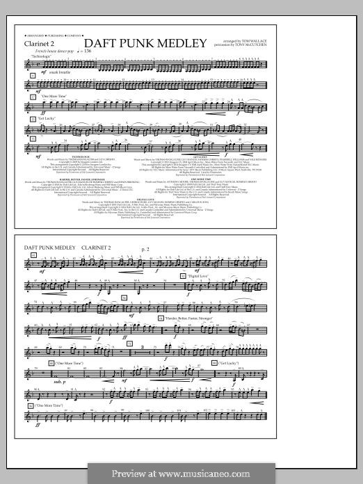 Daft Punk Medley: Clarinet 2 part by Nile Rodgers