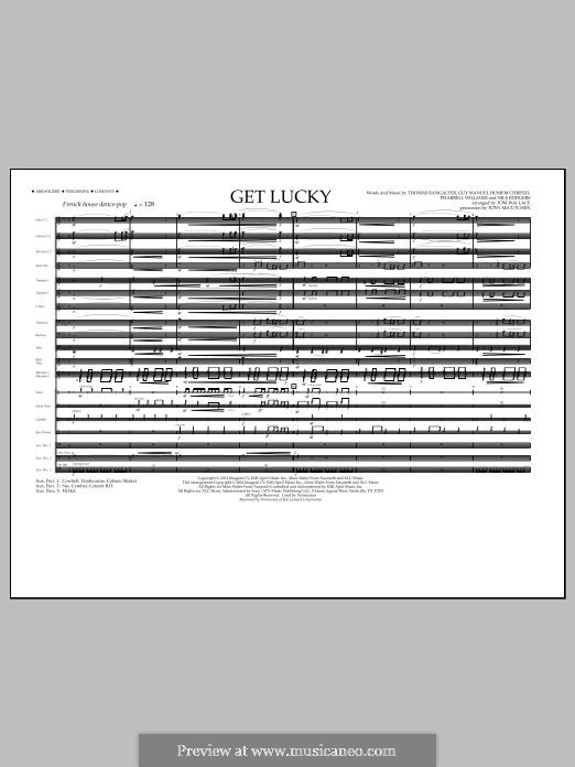 Get Lucky (arr. Tom Wallace): partitura completa by Nile Rodgers, Pharrell Williams, Thomas Bangalter, Guy-Manuel de Homem-Christo
