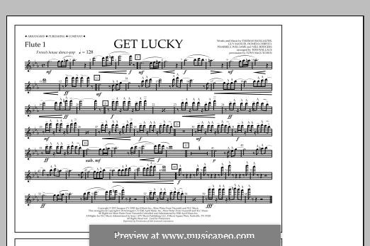 Get Lucky (arr. Tom Wallace): Flute 1 part by Nile Rodgers, Pharrell Williams, Thomas Bangalter, Guy-Manuel de Homem-Christo