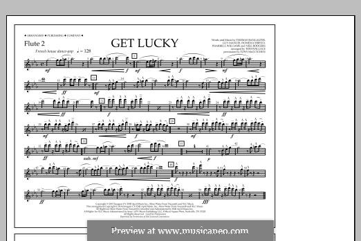 Get Lucky (arr. Tom Wallace): Flute 2 part by Nile Rodgers, Pharrell Williams, Thomas Bangalter, Guy-Manuel de Homem-Christo