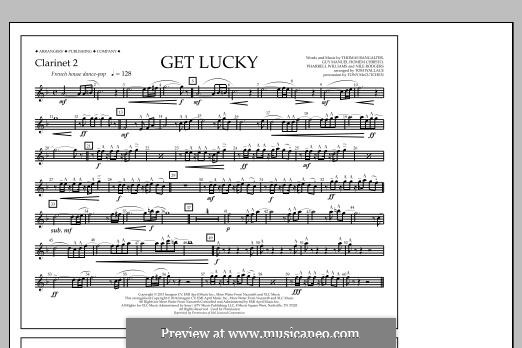 Get Lucky (arr. Tom Wallace): Clarinet 2 part by Nile Rodgers, Pharrell Williams, Thomas Bangalter, Guy-Manuel de Homem-Christo