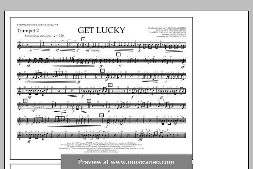 Get Lucky (arr. Tom Wallace): Trumpet 2 part by Nile Rodgers, Pharrell Williams, Thomas Bangalter, Guy-Manuel de Homem-Christo