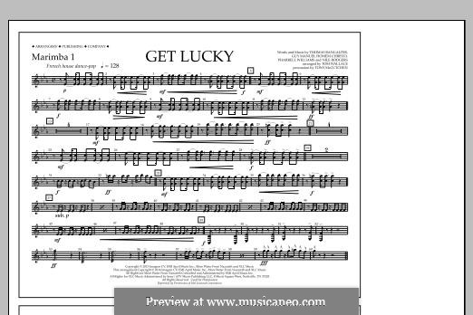Get Lucky (arr. Tom Wallace): Marimba 1 part by Nile Rodgers, Pharrell Williams, Thomas Bangalter, Guy-Manuel de Homem-Christo